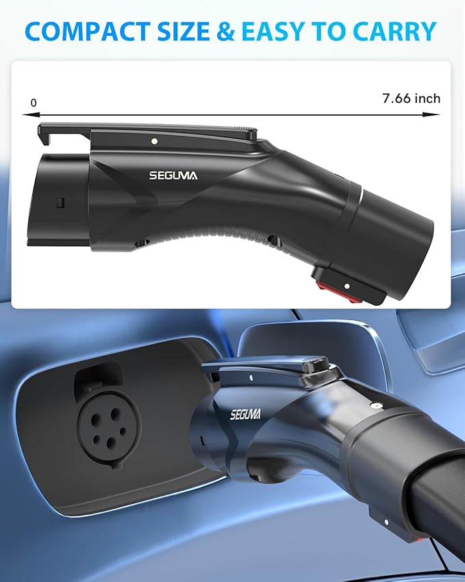 EV Charging Adapter for Tesla to J1772, Up to 60Amp with Safety Lock, IP65, Portable J1772 Tesla Adapter, Compatible with Tesla Mobile Charger Wall Connector Destination Chargers for All J1772 EVs