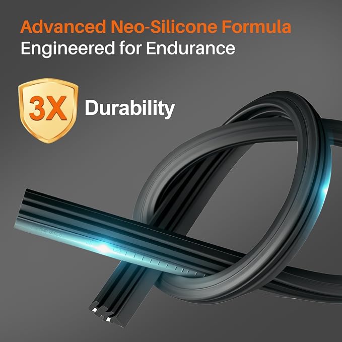 DOG TAIL Water Repellent Silicone Wiper Blades 26" 17" Set with Multiple Adapters and 2 Refills, Automotive Replacement Front Windshield Wiper Blades for My Car with Water Repellency Formula DropClear