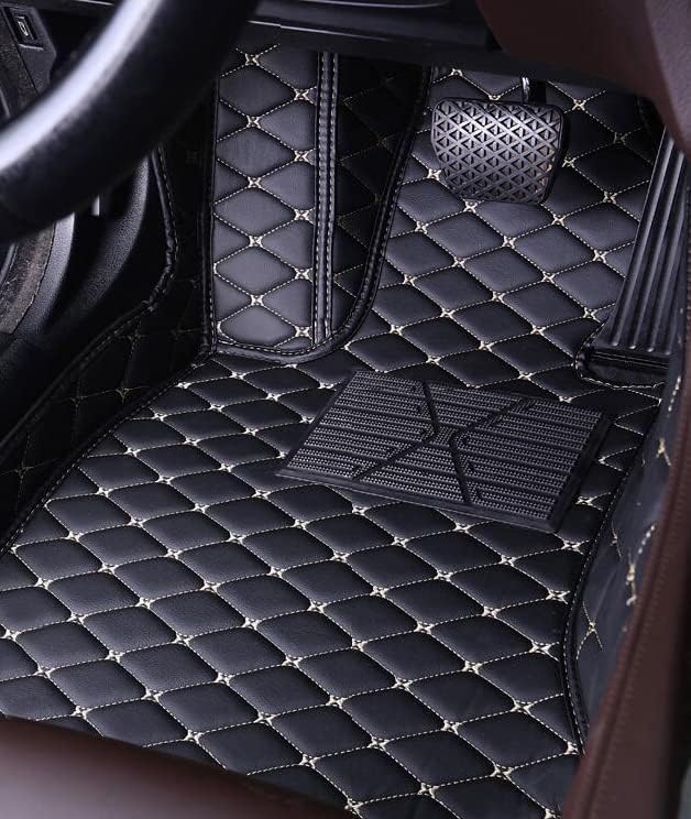 Car Floor Mats for 99% Cars, Trucks and SUVs Full Coverage Pads Protection Non-Slip Leather Floor Liners (Beige)