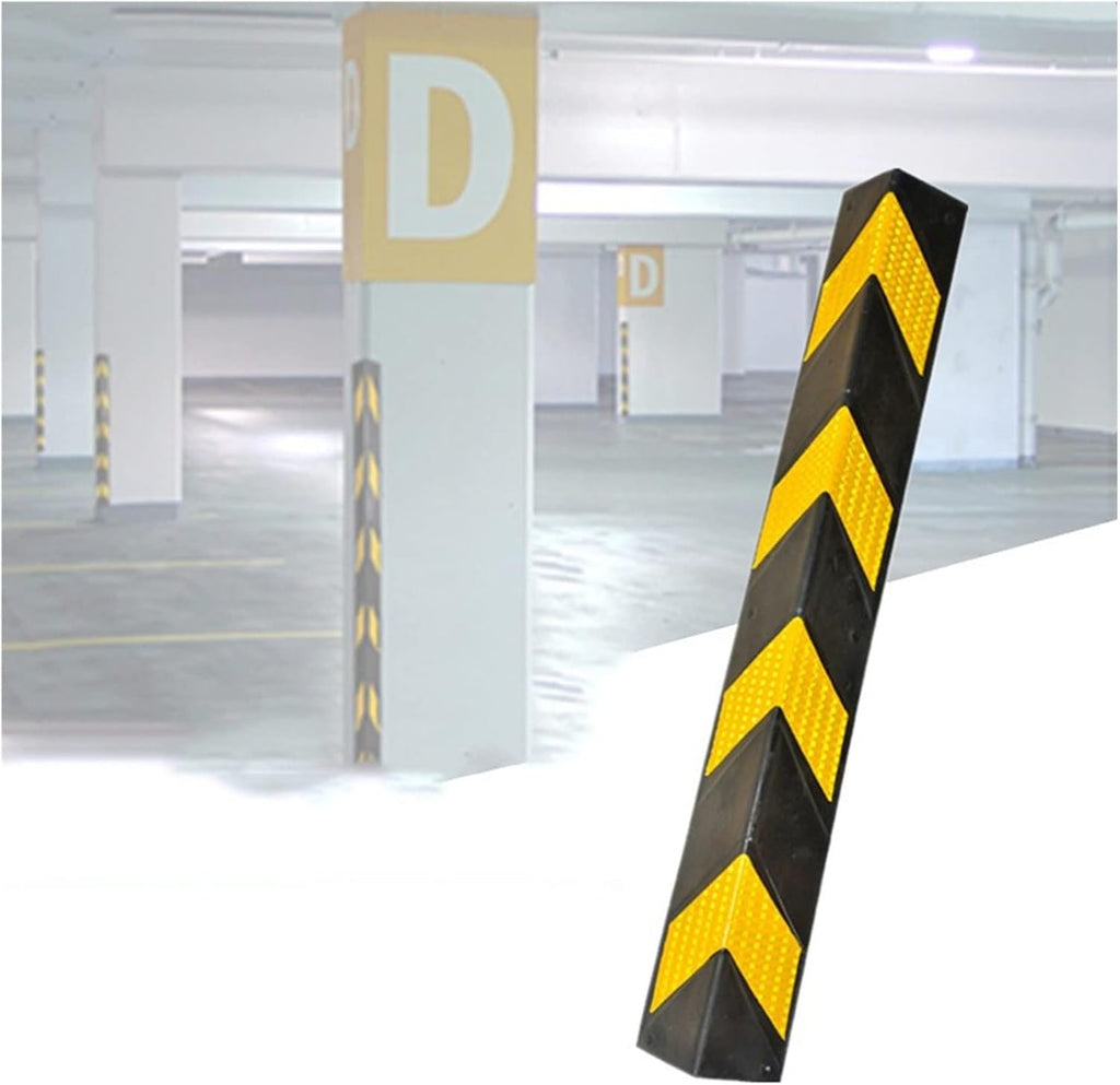 XPLKQXE Reflective Rubber Wall Corner Guard, Rubber Wall Protector Corner Protector, for Parking Protection Car Corner Guardrail Post (Color : Black+Yellow, Size : 20pcs)