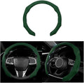 Mandark Car Steering Wheel Cover, Suede Sport Vehicle Steer Wheel Protector Fitting 15 Inch, Non-Slip Comfortable Automotive Interior Decoration Accessories, Universal for Most Cars (Black Green)
