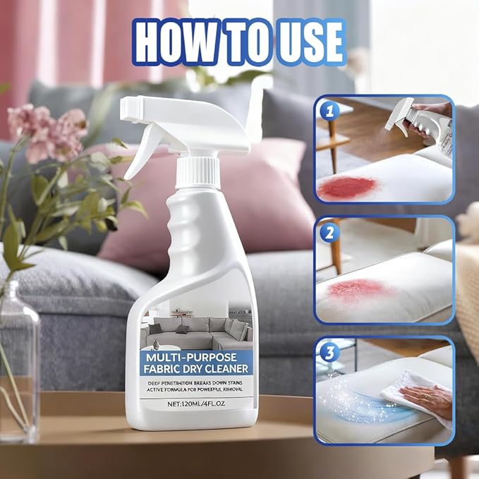 Fabric Sofa Cleaner, Carpet & Upholstery Stain Cleaner Spray Expert Stain and Odor Remover – Pet & Kid Safe Rug Cleaner, Fast-Drying, Formula for Carpets, Rugs & Fabric (2PCS)