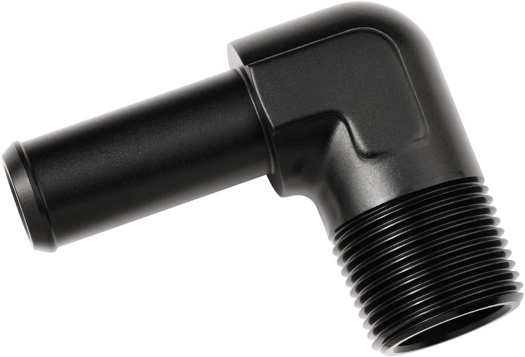 3/4 NPT Male to 3/4" Hose Barb Fitting Adapter 90 Degree Elbow Aluminum Black