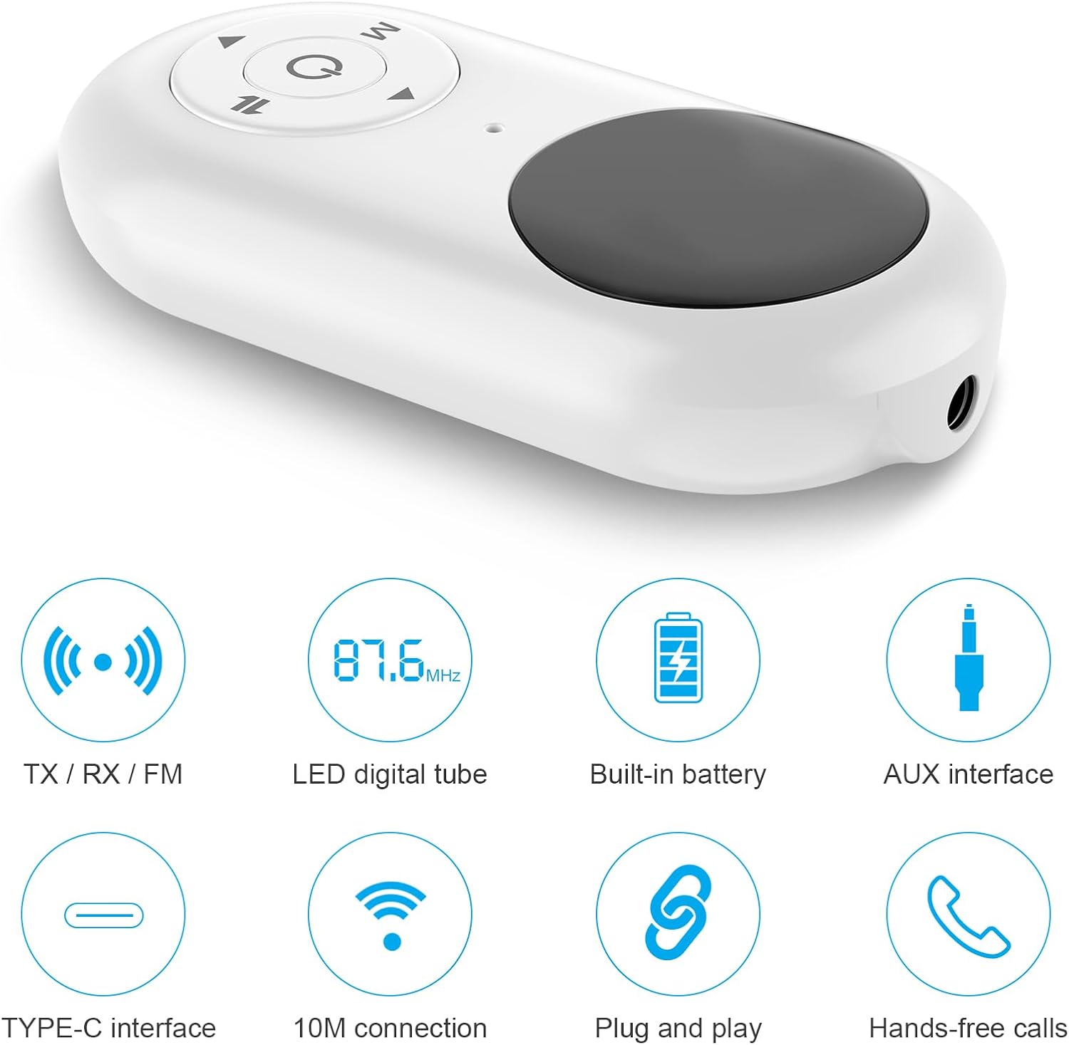 Airplane Bluetooth 5.3 Transmitter for All Headphones - Bluetooth Adapter for TV - Dual Connection- aptX Low Latency - Flying Travel,Long Flight Essentials - Wireless Audio Aux for MP3,Gym,Game,PC