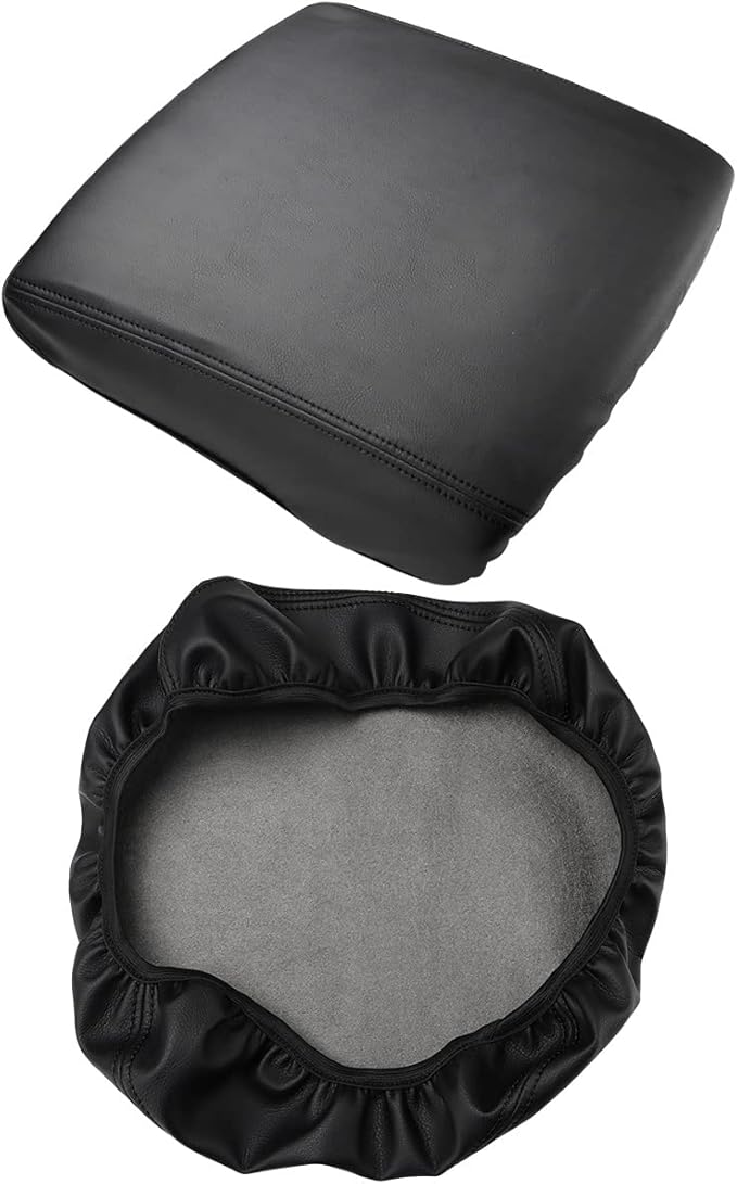 INTGET Car Center Console Cover for 2024 2025 Dodge Ram 1500 2500 3500 Accessories 2019 2020 2021 2022 2023 Armrest Arm Rest Box Lid Protector Pad Cushion Dog Seat Cover (Black with Black Stitches)