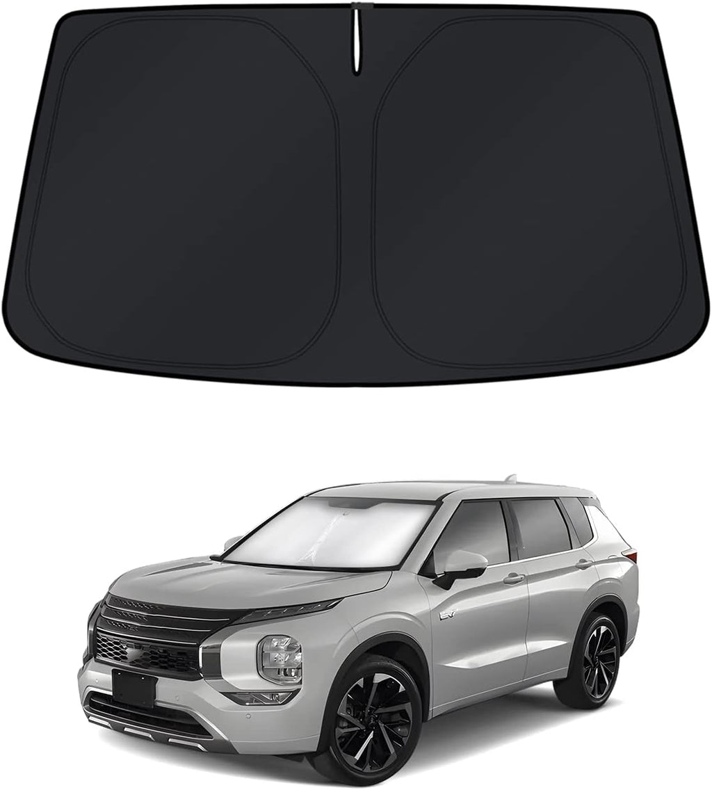 KUST Windshield Sun Shade for Mitsubishi Outlander 2022-2024 2025 2026 Window Shade Sun Visor Cover Foldable Blocks UV Rays Keep Your Car Cooler