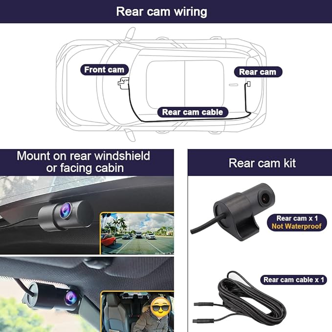 Fitcamx Front 4K+Rear 1080P Dash Cam Adapts for Kia Carnival 2022-2026 (Part No#R0510) LX LXS EX SX Prestige, OEM Style, Dual HD Video, WiFi & APP, Loop Recording, G-Sensor, Easy to Set, 128GB Card
