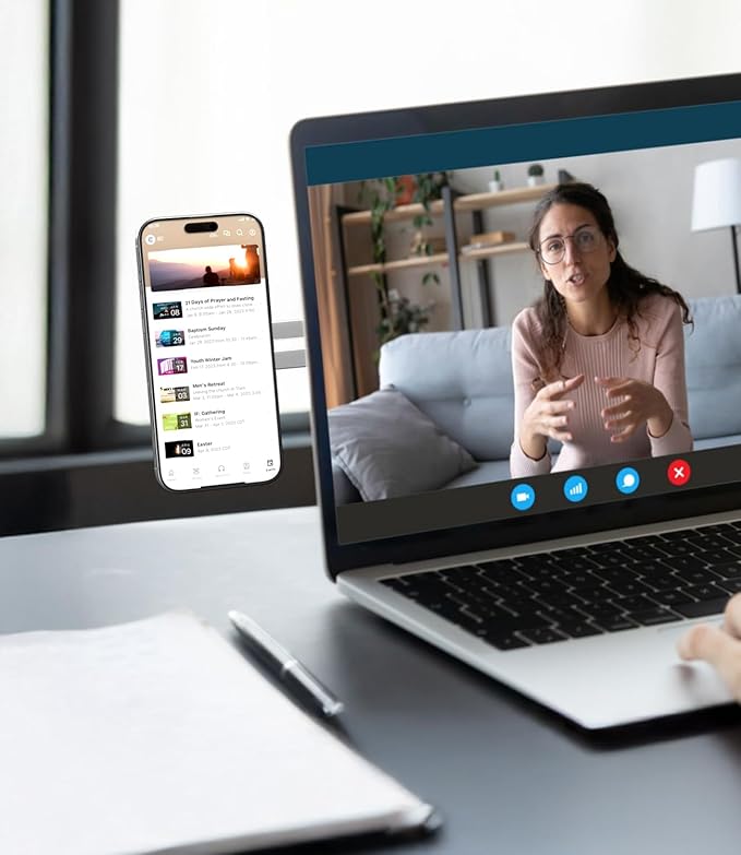 CloudValley Magnetic Phone Holder for Laptop Designed for iPhone 17/16/15/14/13/12 MagSafe, Adjustable Phone Monitor Side Mount, Slim Portable Foldable Computer Expansion Bracket, Silver