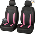 4PCS Cooling Car Seat Covers,Breathable Front Seat Covers with Mesh Construction and Foam Padding,Car Seat Protector to Reduce Back Sweating,Universal Car Interior for Car SUV (Pink)
