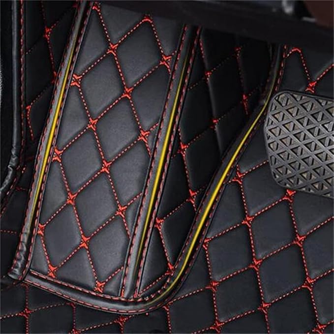 Custom Car Mats All Weather Fit Automotive Floor Mats PU Leather Protector Mat for Most Sedan, SUV, Truck Floor Mats (Black and Beige)