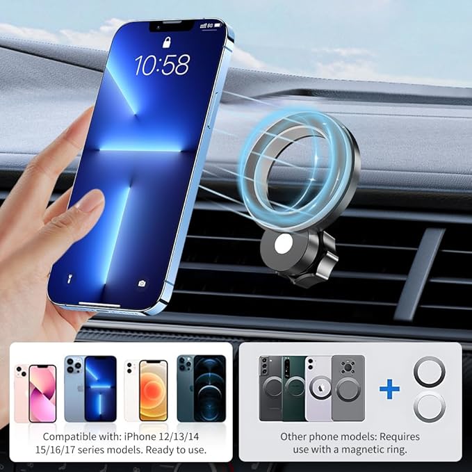 Car Magnetic Phone Mount for Toyota RAV4 2019-2025 [ 7/8 inch Touch Screen ] Auto Interior Accessories Best Cellphone Holder Mobile Cradle Cell Phones Navigation Charging Screen Stand Accessory