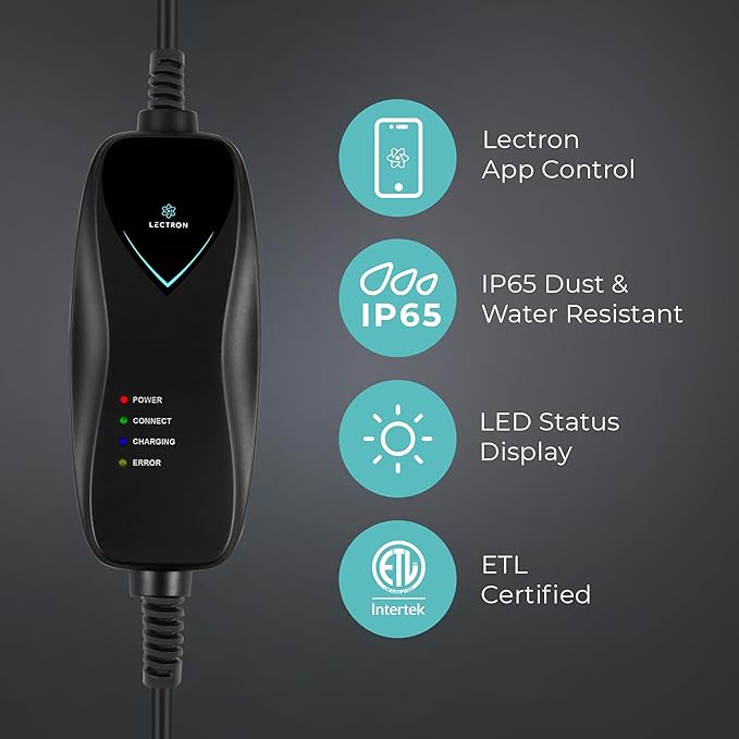 Lectron Level 1 Tesla Charger (WiFi Version) - 120V, 15 Amp, NEMA 5-15 Plug, 16 ft Cord - Portable Electric Car Charger for Tesla - Compatible with All Tesla Models S/3/X/Y/Cybertruck & NACS Evs