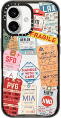 CASETiFY Impact Case for iPhone 16 [Slim / 8.2 ft. 4X Military Grade Drop Protection/Compatible with Magsafe] - Airtags - Clear Black