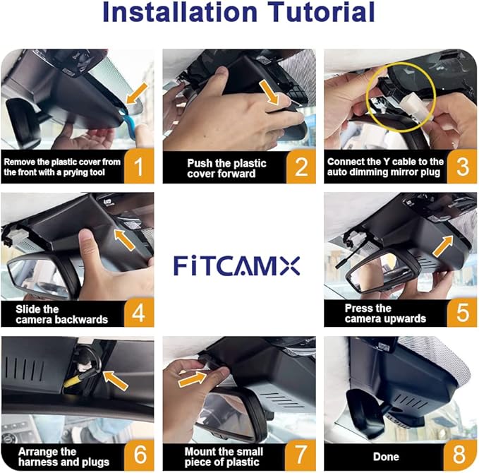 Fitcamx 4K Dash Cam Suitable for Genesis G70 2019-2026 (Part No#G9000), OEM Factory Look, 2160P UHD Video, Built-in WiFi & APP, Loop Recording, Collision Detection, Plug & Play, 64GB Card