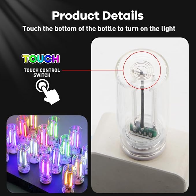 4Pcs Car USB Night Light, Touch Adjustment LED Ambient Lighting Plug in USB Automotive Night Lamps, Mini LED Bulb for Car, Camping, Holiday, Decoration, Bedroom, Party(Blue)