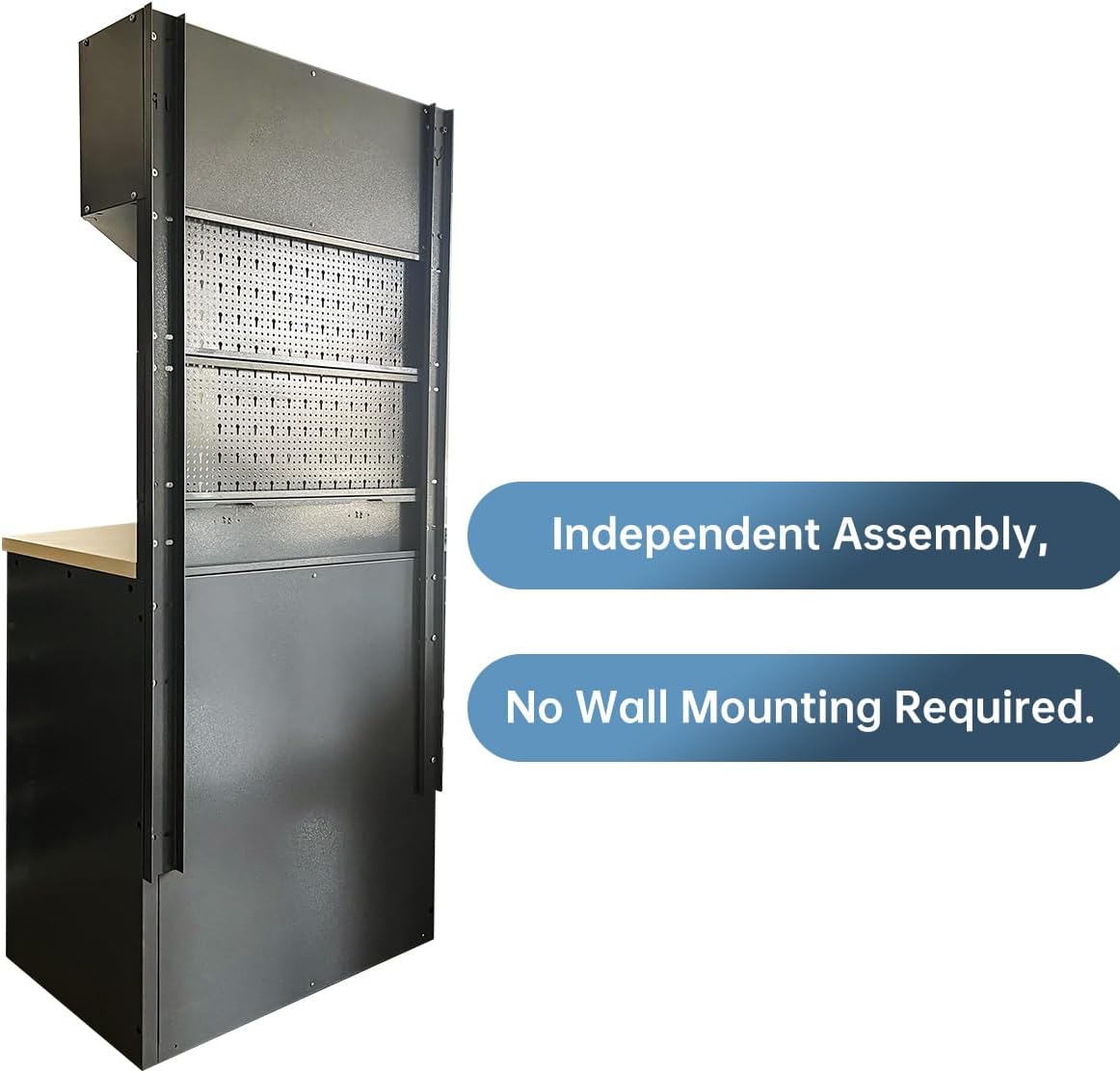 JZD Garage Storage Workbench Set, Metal Industrial Strength Tool Storage System, Rolling Chest Included, for Machine Shop Production Area