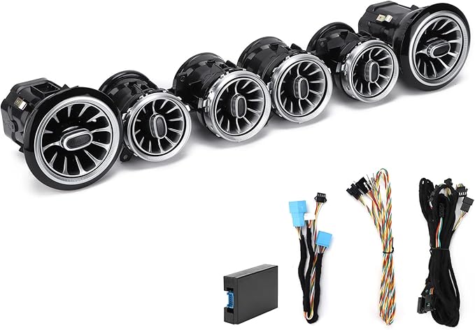 C238 Vent Led Kit,W213 Air Vent Ambient Light,6pcs 64 Color Front LED Turbine Air Vent Ambient Light Kit Replacement for Benz EClass W213 C238 20172021