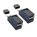 (2 Pack) USB 2.0 Splitter,3-Port USB 3.0 Hub, USB Port Expander Dongle Portable for PC, Laptop and More (Black)