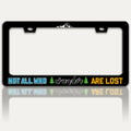 Not All Who Wander are Lost License Plate Frame Mountains Compass License Plate Holders Funny Stainless Steel Auto Accessory Bracket 2 Hole with Screws Universal Us Car License Plate Frames 6x12 Inch