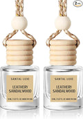 Car Air Freshener Hanging,Cute Air Diffuser for Car, Long Lasting Car Air Fresheners, Car Fresheners for Women, Made in USA Leathery Sandalwood (2 Pack)
