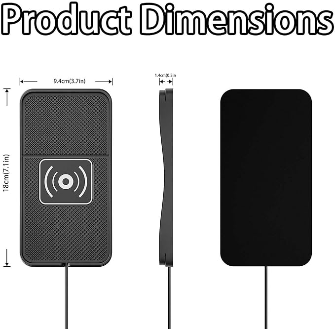 Car Wireless Charger Pad for Infiniti Q40 2015, Fast Car Wireless Charging Pad for Car Center Console, Non Slip Charging Mat,1M-Type C