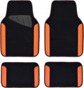 CAR PASS Waterproof Car Floor Mat, Universal Fit Car Mats with Driver Heel Pad, Leather Car Carpet, Anti-Slip Nibbed Backing Floor Mats for SUV, Vans,Sedan,Truck, Automotive Set for Women (Orange)