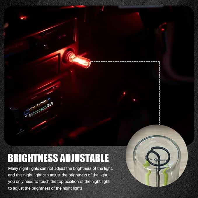 USB LED Car Interior Atmosphere Light, Auto Interior Lights, Plug-in USB Automotive Light, Universal Portable Auto Ambient Lighting Kit Car Accessories for Cars, Bedroom, Hallway (Red)