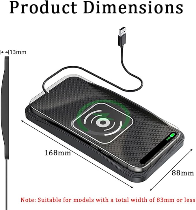 Wireless Car Charger Pad for Acura RDX 2007-2026, Type-C/USB 20W Car Wireless Charger Non-Slip Phone Charging Pad Car Accessories,B 30cm Cable USB Plug