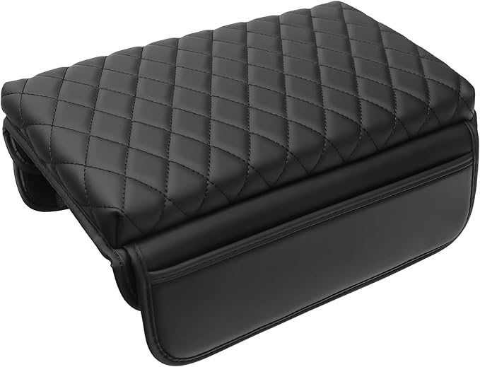 Center Console Armrest Cover for Ford Bronco 2021 2022 2023 2024 2025 2/4 Door with PU Leather Side Pockets Center Console Cover Pad Cushion Interior Accessories Arm Rest Prevent Scratching