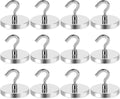 LOVIMAG Magnetic Hooks Heavy Duty, Super Stong Magnetic Hooks Neodymium Magnet Hooks for Cruise, Rare Earth Magnets with Hooks for Magnetic Hanger,Toolbox,Storage,Hanging-12 Pack