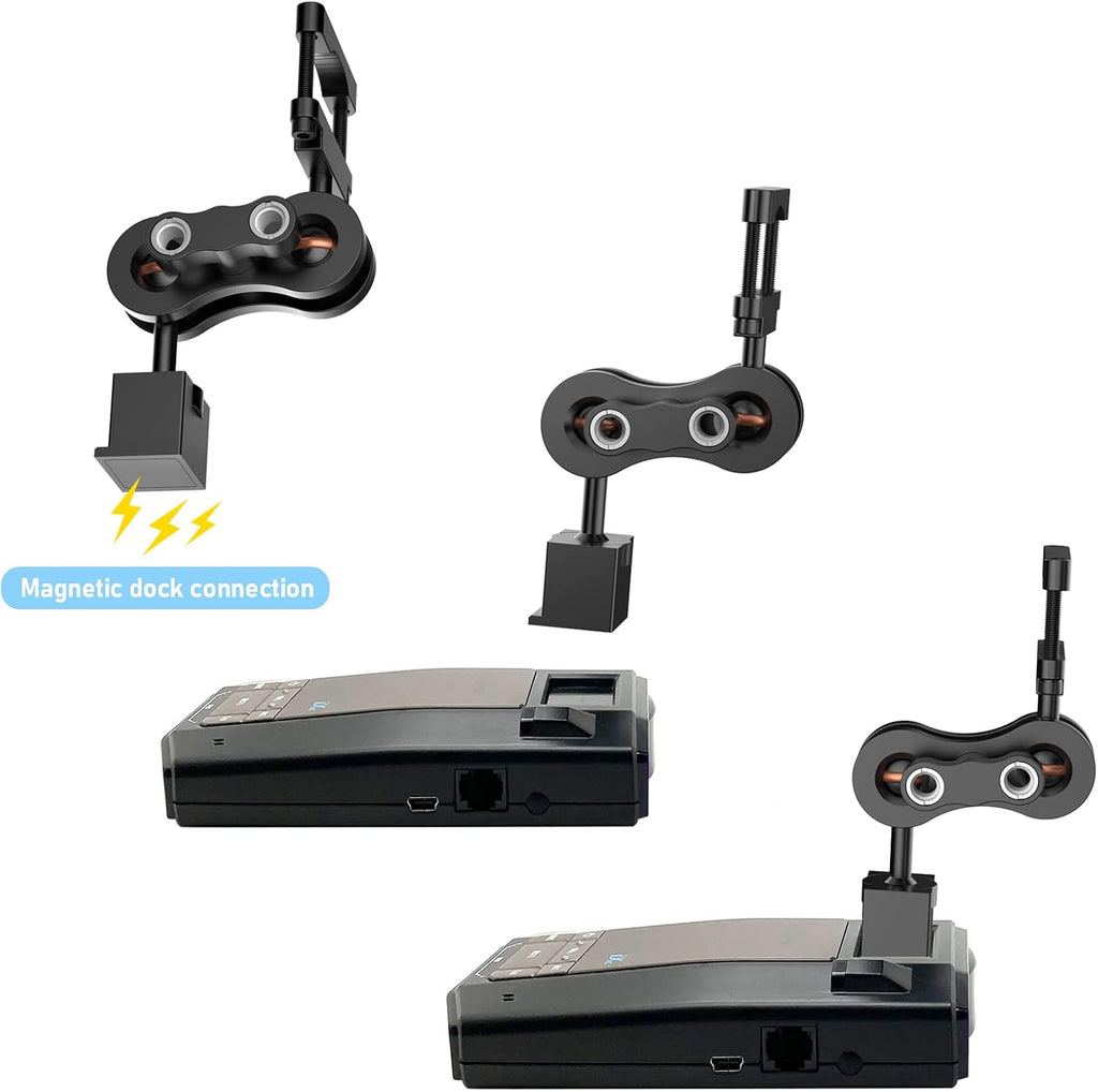 Radar Detector Mount,Aluminum Rearview Mirror Rod Radar Bracket,for Escort Max360c,Max 3, X IXc,Redline EX Beltronics Cobra DualPro GT 360 Radar Detector,with EZ Magnet Connection Base