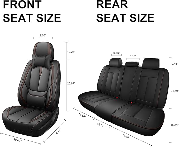 Fit for 98% of Mercedes Benz Car Seat Covers with Headrests, Premium Nappa Leather Seat Cover, Fully Wrapped Protect Modern Style Seat Cover (5-Seat Luxury, Black & Coffee)