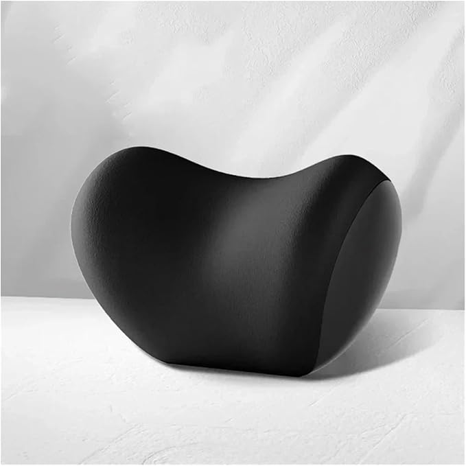Memory Foam Car Neck Pillow & Waist Cushion - Soft fit for Seat Headrest & Lumbar Support for Comfort(Hb-Black Headrest1PC)