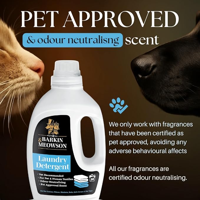 Barkin & Meowson Odor Neutralizing Liquid Laundry Detergent 1.5 Litre / 50.72 fl.oz. - Concentrated Formula for Pets and Human Textiles