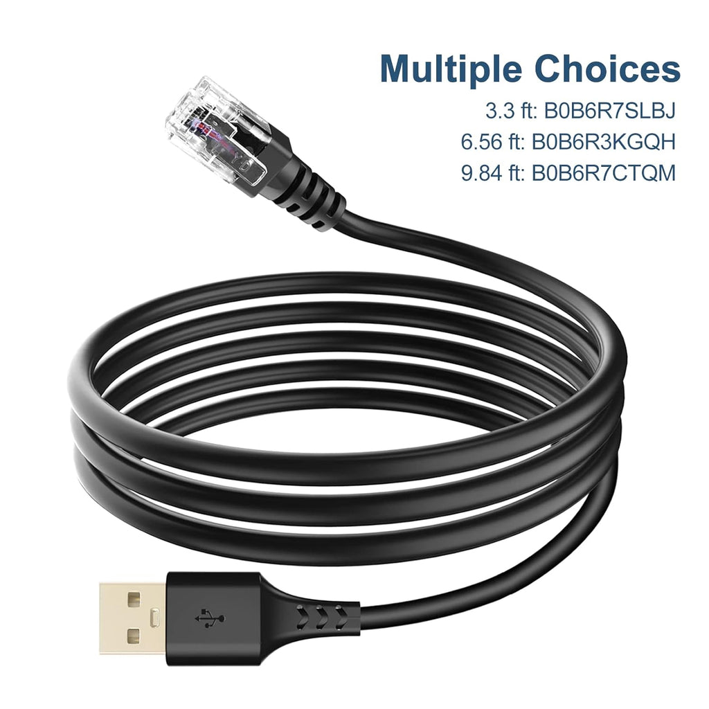 Radar Detector Cable, with USB to RJ11 Plug,for Escort Valentine One Uniden Beltronics Cobra Radar Detector,Replacement Power Cable for Radar Detectors(RJ11-3.3ft)