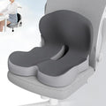 L-Shaped Memory Foam Seat Cushion with Lumbar Support-Ergonomic Car & Office Chair Cushion for Sciatica, Coccyx & Back Pain Relief Supports Hips & Back for Drivers & Long Sitting (Double Grey)