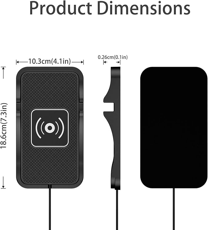 Wireless Car Charger for Honda Ridgeline 2006-2014 2017-2026, Charging Station 2-in-1, Wireless Charging Stand Phone, Magnetic Wireless Charger,1M-Type C