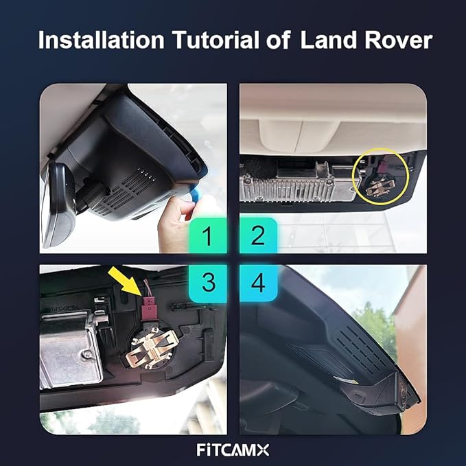 Fitcamx Front 2K+Rear 1080P Dash Cam Adapts for Land Rover Defender 90 110 130 2020-2026 (L663), OEM Style, 2 Channel HD Video, Built-in WiFi & APP, Loop Recording, G-Sensor, Easy to Use, 64GB Card