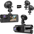 1080P Dual Dash Camera for Car Front and Inside Dashcam Car Security Video Recorder,170°Wide Angle Vehicle Cam,WDR,G-Sensor,2’’ IPS Screen,Loop Recording,Night Vision (Dual Dash Cam with 32G Card)