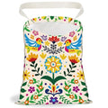 Abstract Birds Flowers Print Car Trash Bag Hanging Garbage Bag with Snap Buttons Car-Back Seat Trash Storage Portable Dustbin for Vehicle Interior Accessories Travelling Camping