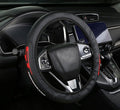 Black Leather Steering Wheel Cover,Elastic Breathable Design,Universal 14-15 Inch Compatible with K5 K3 Forte Stinger Cerato Soul GT Car Accessories