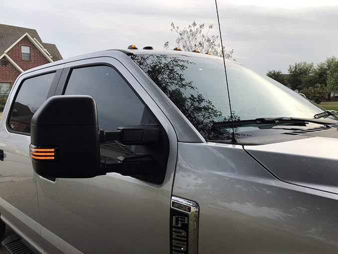 iJDMTOY Blackout Smoked Lens Dynamic Sequential Blink Triple-Row Full LED Side Mirror Turn Signal Light Assembly Kit Compatible With Ford 2017-2022 F-250 F-350 Towing Mirror