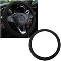 Kewucn Car Elastic Stretch Steering Wheel Cover, Soft Microfiber Breathable Ice Silk, Universal 15 Inch Anti-Slip Auto Steering Wheel Protector, Fit Car, SUV, Van, Sedan, Truck (Black)