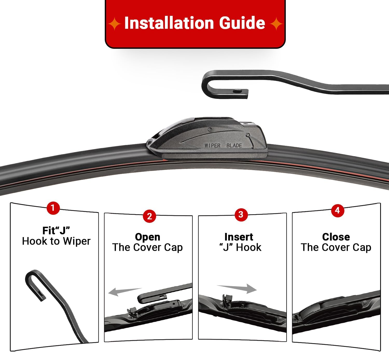 Windshield Wiper Blade Set Replacement for 2007-2017 Jeep Patriot Original Equipment Replacement Front Wiper Blades-21"/21"/10" (Set of 3) U/J Hook