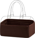 DGAZ Silk Purse Organizer Insert Fits LV Speedy 16/20/25/30/35/45 bags，Silky Smooth Bag Organizer，Luxury Handbag & Tote Shaper（Global Brown，New nano 16）