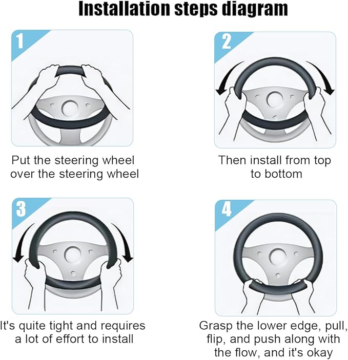 Mandark Car Steering Wheel Cover, 15 Inchs Microfiber Leather Non-Slip Vehicle Steering Wheel Protector, Breathable Auto Interior Protection Accessories, Universal for SUV Sedan Truck (Black/Orange)