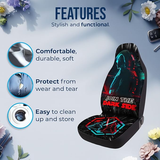 GENANY Dark Lord Car Seat Covers Set of 2, Breathable Front Seat Covers for Truck Sedan SUV, Movie Car Accessories, Movie Themed for Women Men