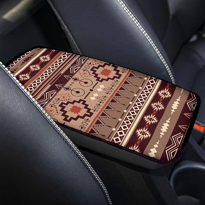 Coldinair Aztec Western Culture Universal Car Center Console Pad Soft Armrest Protector Cover Fit for Most Vehicle,SUV,Truck,Car Interior Accessories Decor