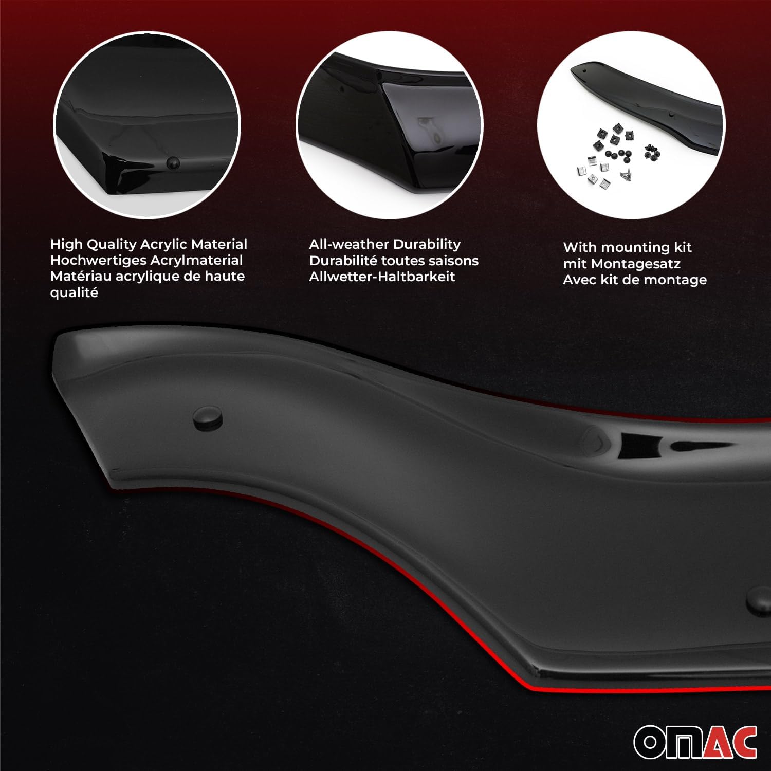 OMAC Front Bug Shield Hood Deflector Guard for Hyundai Tucson 2016-2021 Black Smoke