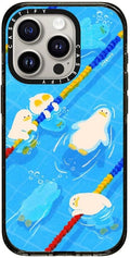 CASETiFY Impact iPhone 15 Pro Case [4X Military Grade Drop Tested / 8.2ft Drop Protection/Compatible with Magsafe] - Pool time - Clear Black